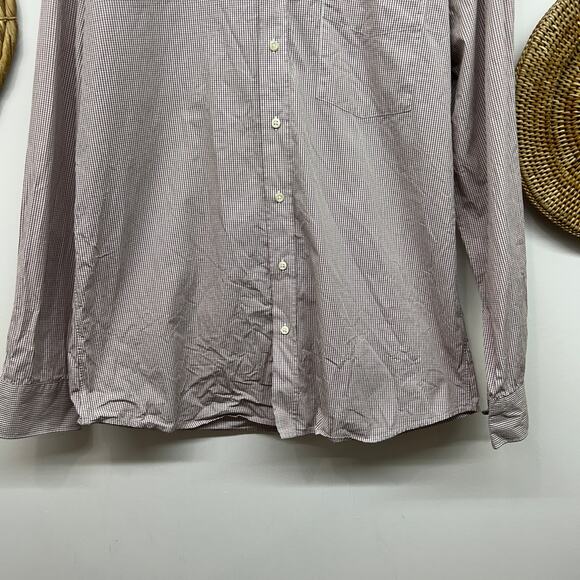 Everlane Long Sleeve Button Down Shirt Mens XL Cotton Striped Red Cream Preppy - Picture 5 of 8